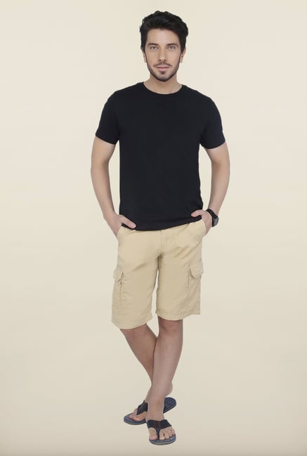 Cottonworld Biscuit Solid Cotton Shorts Cottonworld Biscuit Solid Cotton Shorts