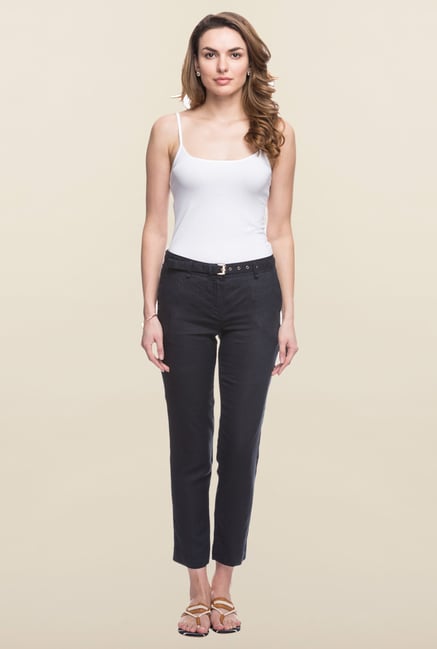 Cottonworld Navy Solid Linen Pant Cottonworld Navy Solid Linen Pant