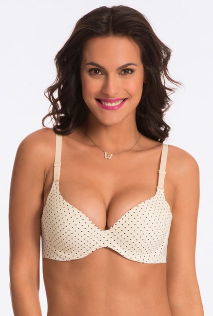 Pretty Secrets White Polka Dot Under-Wired Bra Pretty Secrets White Polka Dot Under-Wired Bra