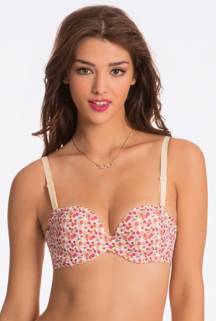 Pretty Secrets White Floral Print Padded Bra Pretty Secrets White Floral Print Padded Bra