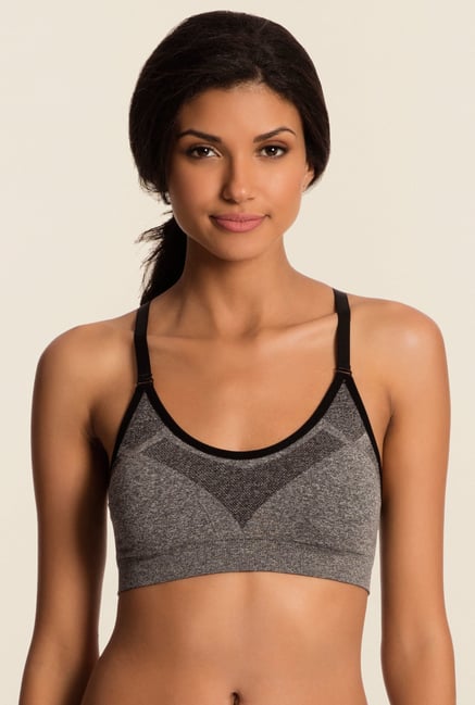 Pretty Secrets Grey Solid Padded Sports Bra Pretty Secrets Grey Solid Padded Sports Bra