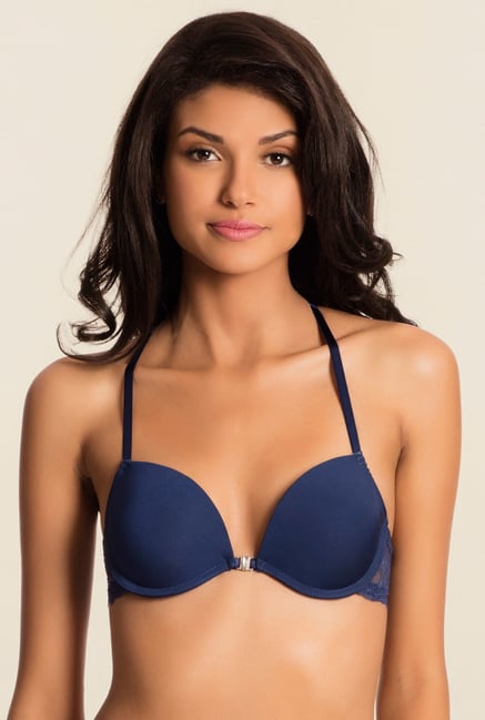 Pretty Secrets Navy Lace Front Open Bra Pretty Secrets Navy Lace Front Open Bra