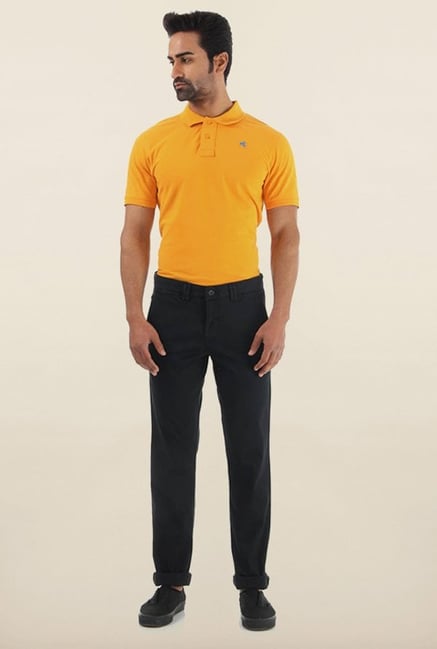 Shapes Navy Solid Slim Fit Chinos Shapes Navy Solid Slim Fit Chinos