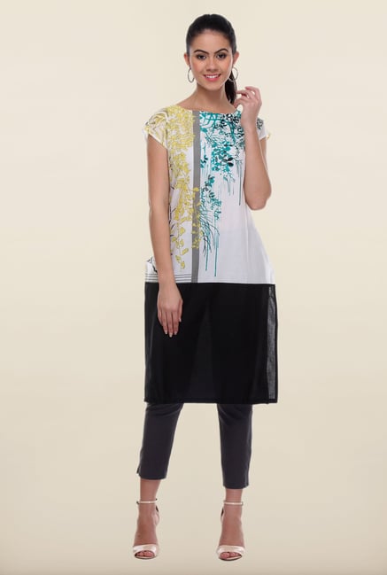 W Black & White Printed Cotton Kurta W Black & White Printed Cotton Kurta