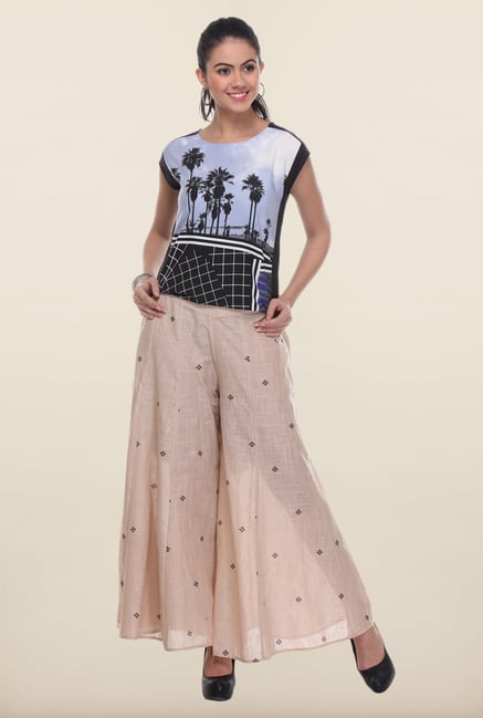 W Beige Printed Palazzo W Beige Printed Palazzo