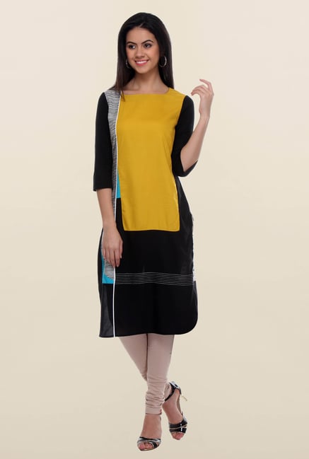 W Black & Yellow Kurta W Black & Yellow Kurta
