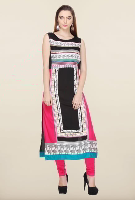 W Black & Pink Printed Kurta W Black & Pink Printed Kurta