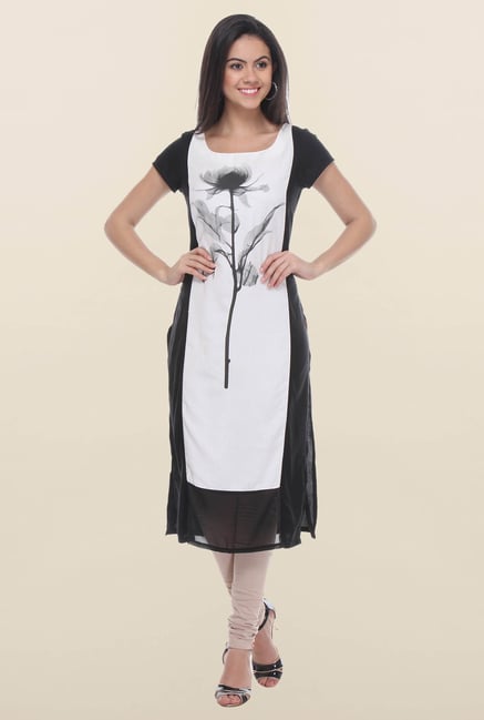 W Black & White Printed Kurta W Black & White Printed Kurta