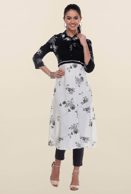 W Black & White Printed Kurta W Black & White Printed Kurta
