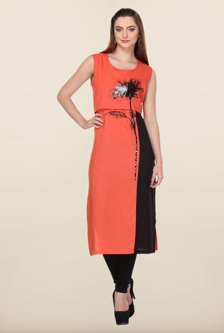 W Orange Printed Kurta W Orange Printed Kurta