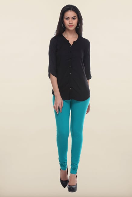 W Turquoise Solid Leggings W Turquoise Solid Leggings