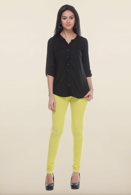 W Lime Green Solid Leggings W Lime Green Solid Leggings