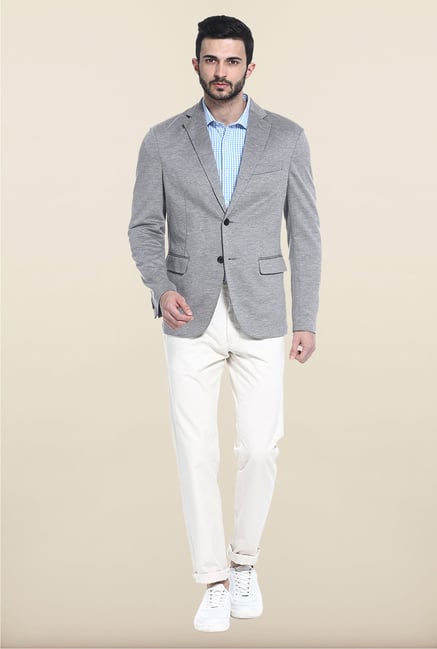 Basics Grey Slim Fit Casual Blazer Basics Grey Slim Fit Casual Blazer