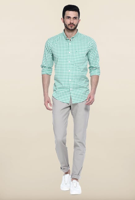 Basics Green Checks Casual Shirt Basics Green Checks Casual Shirt