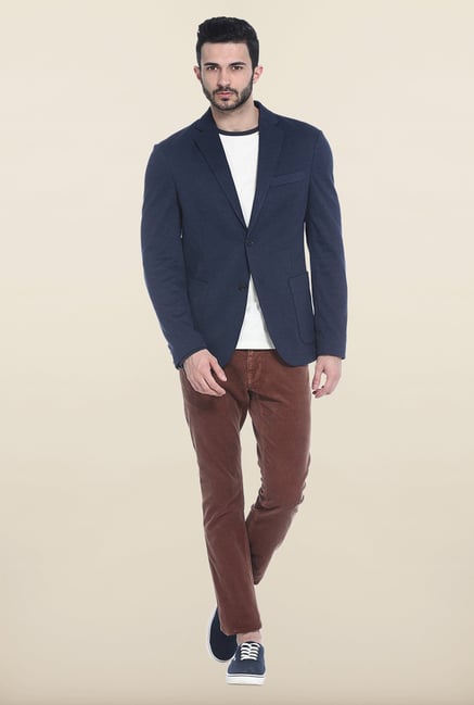 Basics Navy Slim Fit Casual Blazer Basics Navy Slim Fit Casual Blazer