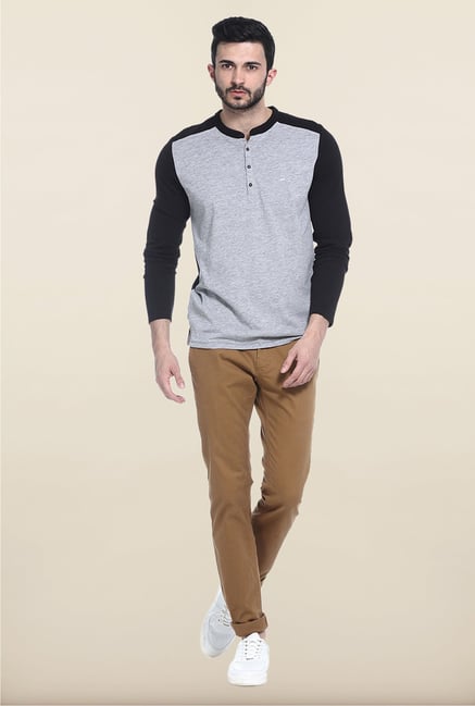 Basics Mid Brown Solid Chinos Basics Mid Brown Solid Chinos