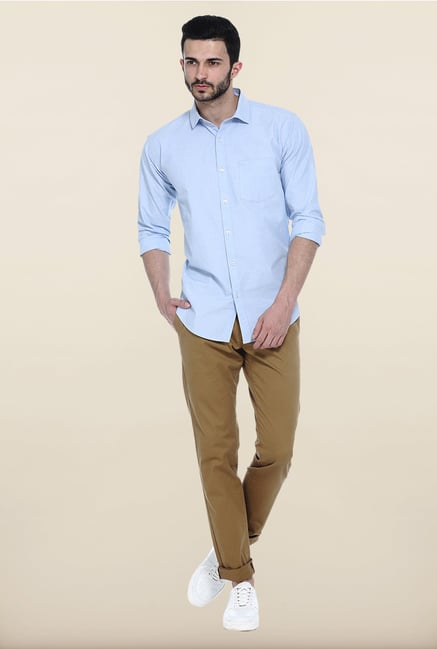 Basics Khaki Solid Straight Fit Chinos Basics Khaki Solid Straight Fit Chinos