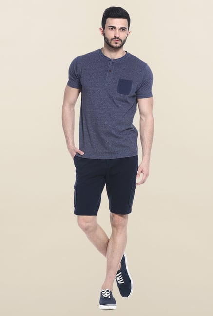 Basics Navy Short Sleeves Solid Slim fit T-Shirt Basics Navy Short Sleeves Solid Slim fit T-Shirt