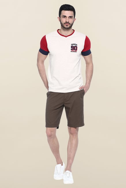 Basics Ecru Beige Solid T-Shirt Basics Ecru Beige Solid T-Shirt