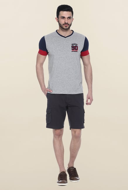 Basics Grey Solid T-Shirt Basics Grey Solid T-Shirt