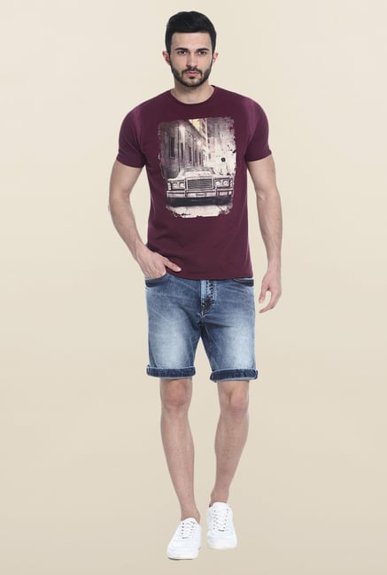 Basics Maroon Short Sleeves T-Shirt Basics Maroon Short Sleeves T-Shirt