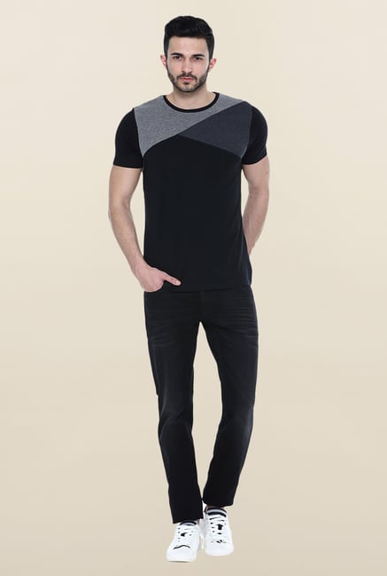 Basics Black Short Sleeves Solid T-Shirt Basics Black Short Sleeves Solid T-Shirt