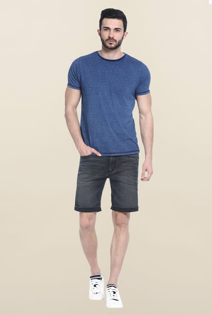 Basics Blue Printed T-Shirt Basics Blue Printed T-Shirt