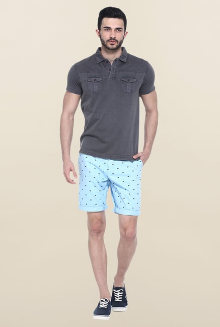 Basics Dark Grey Solid Slim Fit Polo T-Shirt Basics Dark Grey Solid Slim Fit Polo T-Shirt