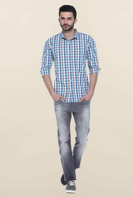 Basics Grey Heavily Washed Slim Fit Jeans Basics Grey Heavily Washed Slim Fit Jeans