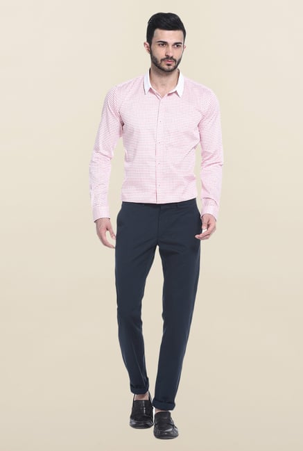 Basics Pink Printed Casual Shirt Basics Pink Printed Casual Shirt