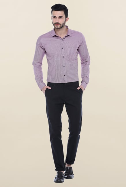 Basics Purple Checks Casual Shirt Basics Purple Checks Casual Shirt