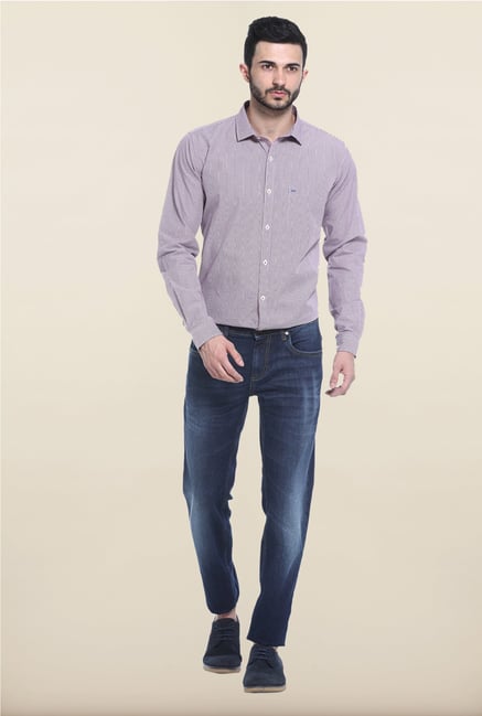 Basics Purple Checks Cotton Casual Shirt Basics Purple Checks Cotton Casual Shirt