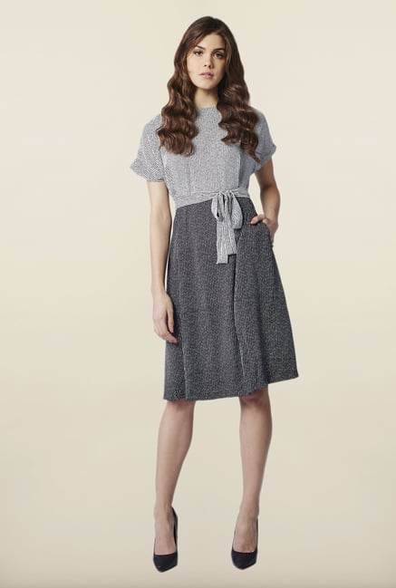 AND Black & White Pin Stripes Casual Dress AND Black & White Pin Stripes Casual Dress