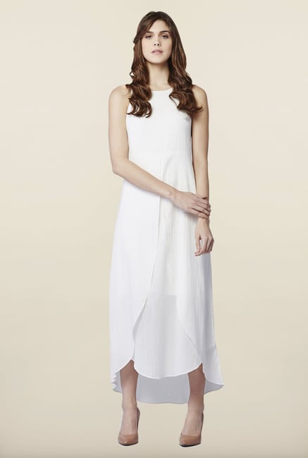 AND White Solid Casual Dress AND White Solid Casual Dress