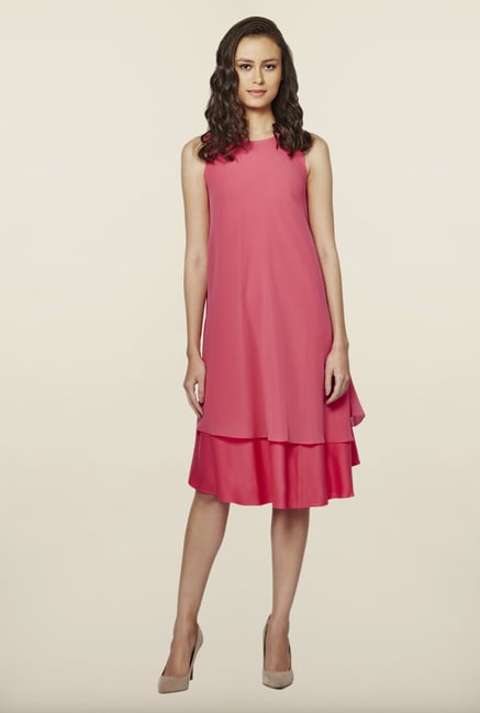 AND Pink Solid Casual Dress AND Pink Solid Casual Dress
