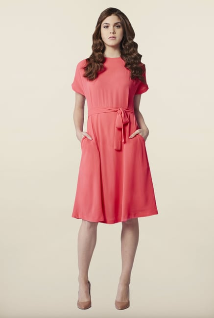 AND Pink Solid Casual Dress AND Pink Solid Casual Dress