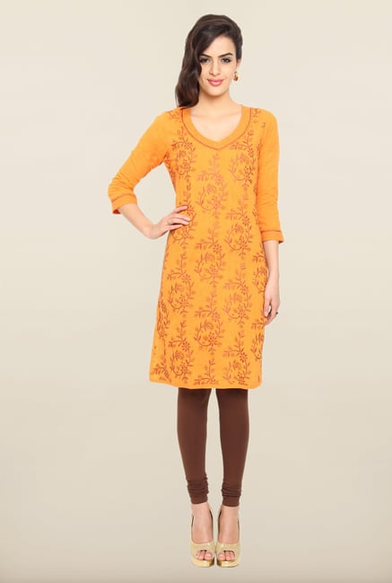 Soch Orange Embroidered Kurti Soch Orange Embroidered Kurti