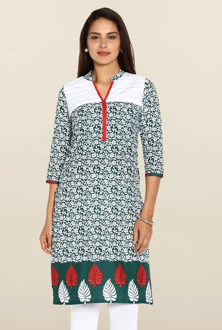 Soch Green Floral Print Kurti Soch Green Floral Print Kurti