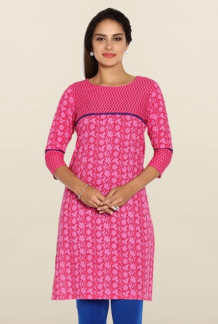 Soch Pink Floral Print Kurti Soch Pink Floral Print Kurti
