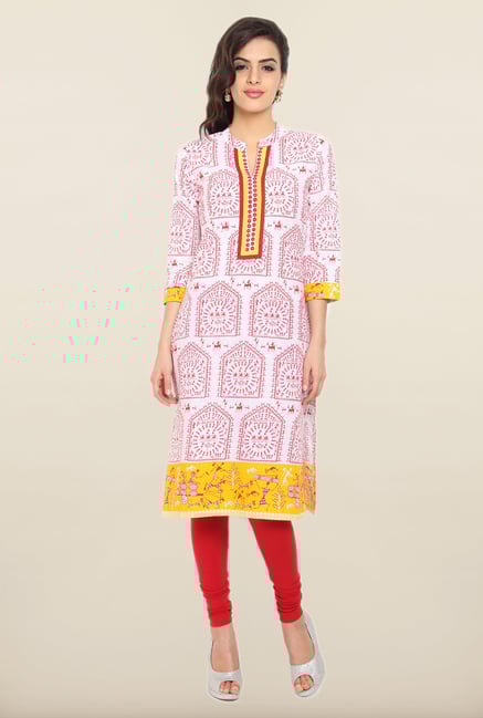 Soch White & Red Printed Kurta Soch White & Red Printed Kurta