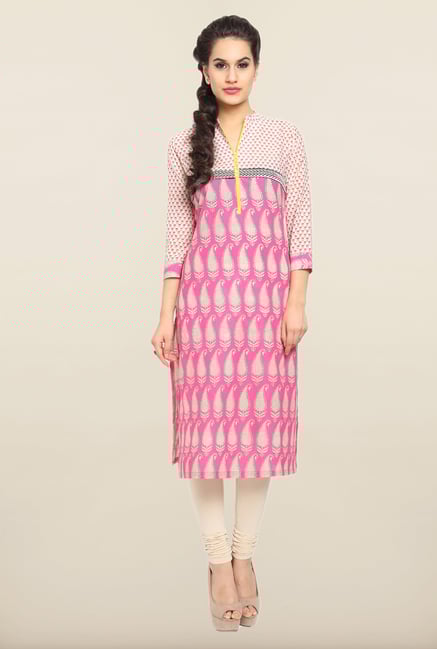 Soch Pink & Beige Printed Kurta Soch Pink & Beige Printed Kurta