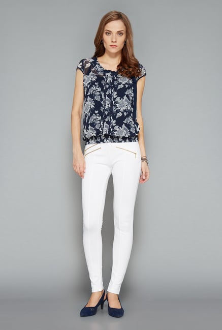 Wardrobe Navy Floral Print Top Wardrobe Navy Floral Print Top