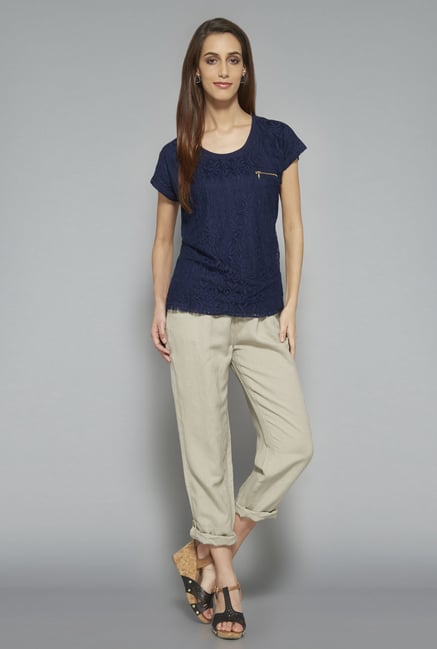 L.O.V Navy Lace Top L.O.V Navy Lace Top