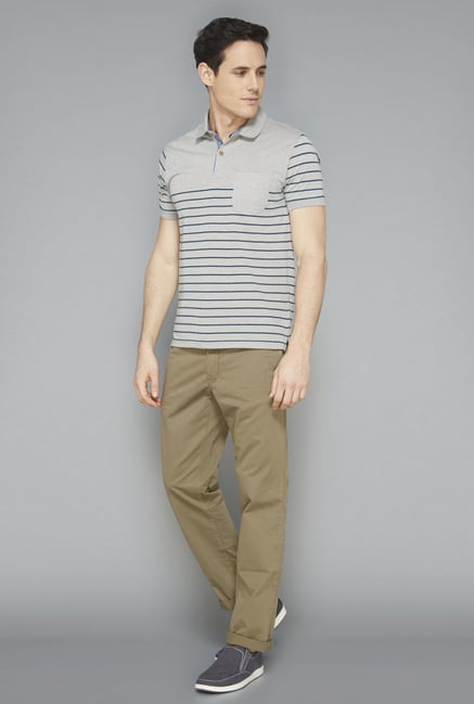 Westsport Mens Grey Striped T-Shirt Westsport Mens Grey Striped T-Shirt