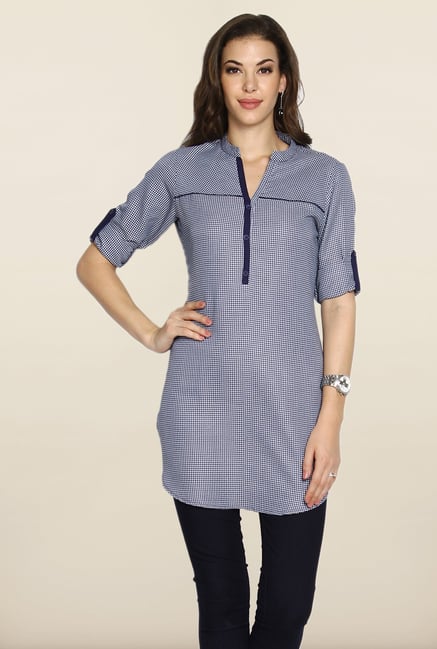Soch Navy Checkered Tunic Soch Navy Checkered Tunic