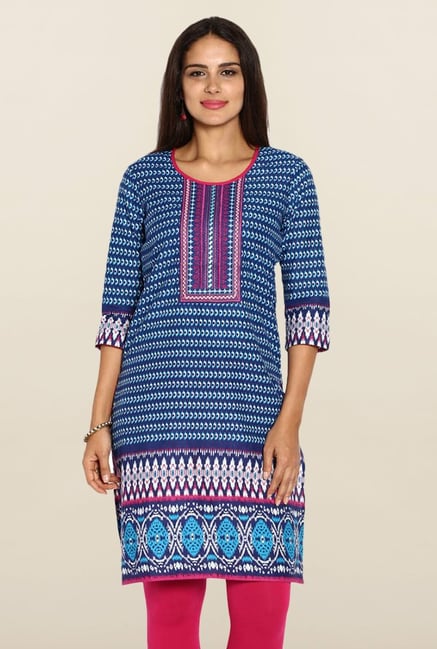 Soch Royal Blue Printed Kurti Soch Royal Blue Printed Kurti