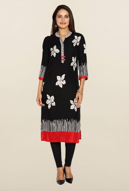 Soch Black & Beige Printed Kurta Soch Black & Beige Printed Kurta