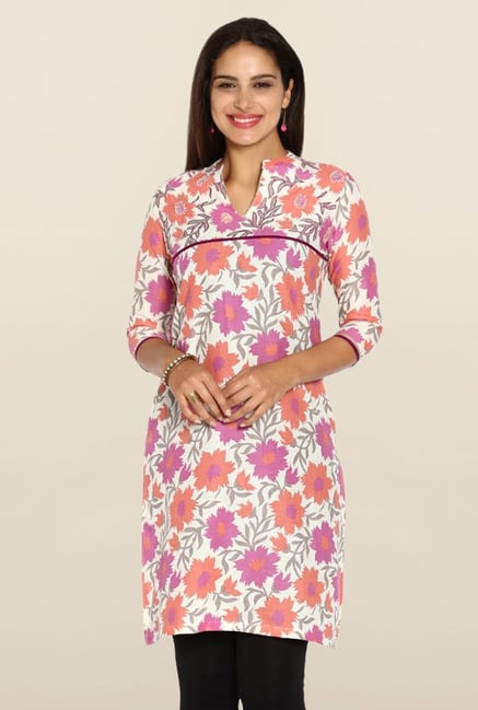 Soch Multicolor Floral Print Cotton Kurti Soch Multicolor Floral Print Cotton Kurti