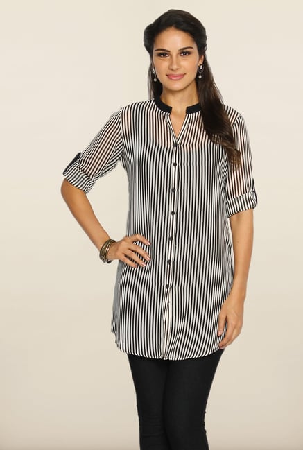 Soch Black And White Striped Tunic Soch Black And White Striped Tunic