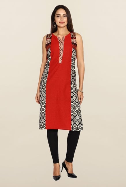 Soch Red Printed Kurta Soch Red Printed Kurta